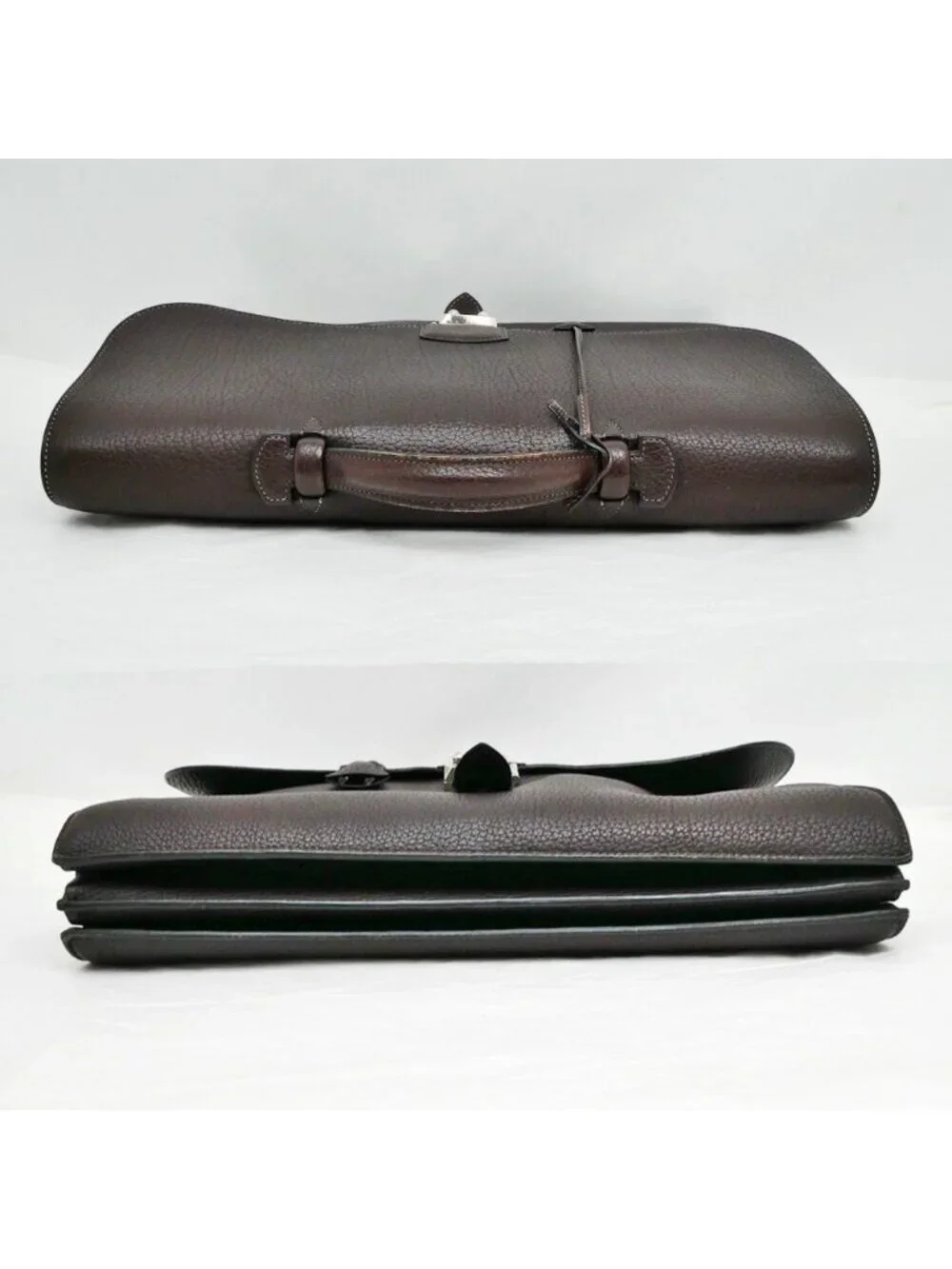 Hermes Sac a Depeches 41 Tote Brown Construction Togo Business